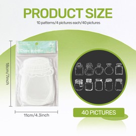 Pack of 40 Transparent DIY Dried Flower Bookmarks Set, Bottle Shape Stickers for Bookmarks, Crafts, Bookmarks Yourself Design for Children, PET Stickers without Dried Flowers for Scrapbook