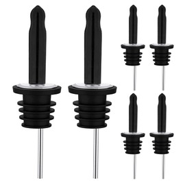 Pafusen 6 Pack Liquor Bottle Pourers, Liquor Pour Spout for Liquor Bottles, Stainless Steel Olive oil Dispenser Spout, Alcohol Pourer Spouts Dust Caps Long Covers, Sliver