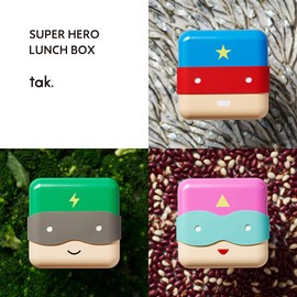 tak bento box pink superhero lunchbox leg