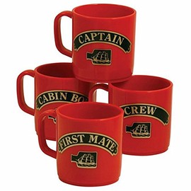 Set of 4 Stacklable Unbreakable Mugs That Show Rank (Blue)