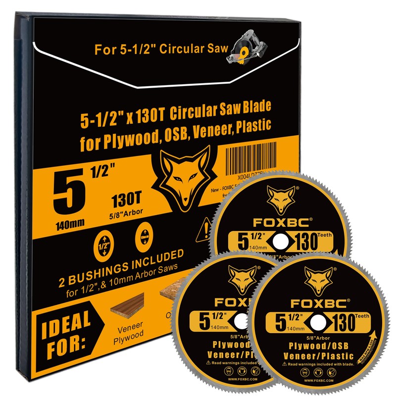 FOXBC 5-1/2-Inch 130 Tooth Plywood, Veneer, OSB, Plastic Cutting Circular