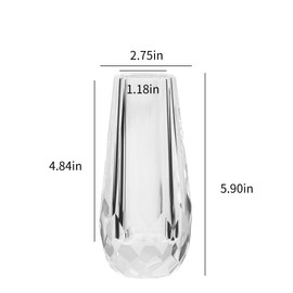 DONOUCLS Small Crystal Flower Bud Vase Decorative Vase for Home or Dinner Table Outline Dimensions W2.8 x H5.9 with Gift Box
