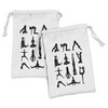 Ambesonne Yoga Fabric Pouch Set of 2, Various Yoga and