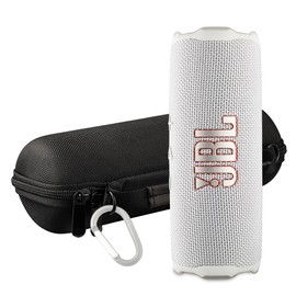 JBL FLIP 7 (White) Waterproof Portable Speaker Bundle with X-Halo Hardcase (Black)
