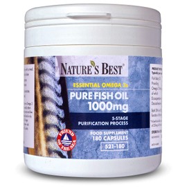 Pure Fish Oil 1100/1000mg | 180 Capsules | One-A-Day | Essential Omega 3 Fish Oil 1000mg | High Level of EPA & DHA | Premium Grade | 5-Stage Purification Process | UK Made… (180, 1000)