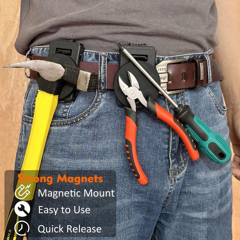 MUTUACTOR Magnetic Tool Belt Clip,2PCS Anti-Slip Heavy Duty Belt Clips