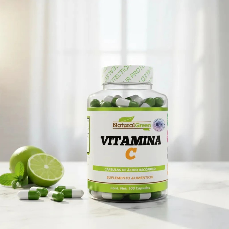 Natural Green Vitamina 100caps 500mg Alta Absorción Pureza