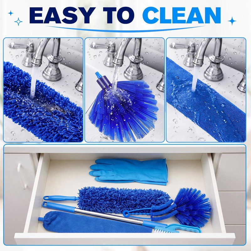 Yiyiring 8 Pcs Microfiber Duster Kit with 83 in Extension