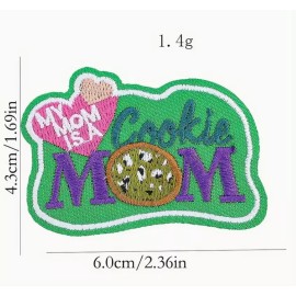 Unbranded DOG OWNER - MY MOM IS A COOKIE MOM - Embroidered Iron-On Patch