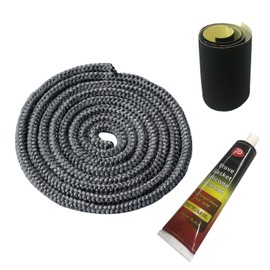 Protalwell Wood Stove Gasket, 5/16" Wood Stove Door Gasket Kit, High Temperture Resistant Gasket Rope Replacement for Stove or Fireplace Doors, Grey Color Fiberglass Gasket