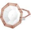 Lillian Collection Lacetagon Rose Gold Premium Plastic Octagonal Dessert Bowl