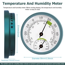Pack of 3 Hygrometer Thermometers: 2-in-1 Precision Thermo-Hygrometer Humidity Meter Indoor with Colourful, Comfort Zones Hygrometer Analogue Room Thermometer for Indoor and Outdoor Room Climate