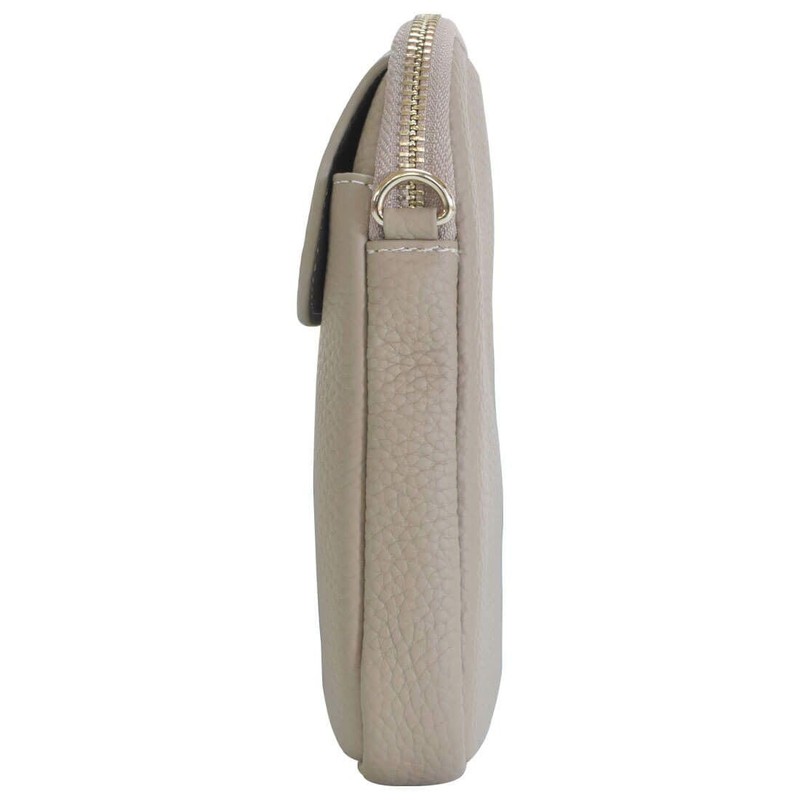 Balcos One Size Women's Vertical Shrink Leather Pochette, purple