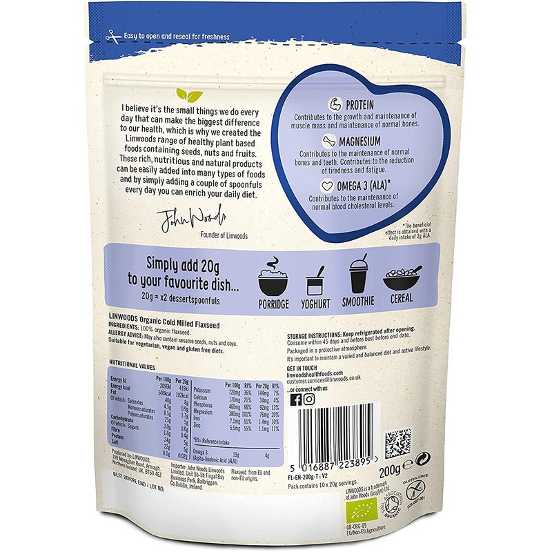 (Pack Of 10) - Organic Milled Flaxseed | LINWOODS