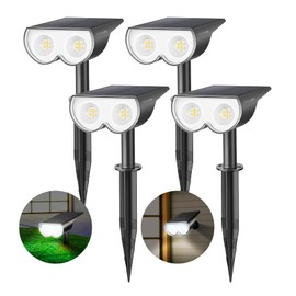 Solar Lights Outdoor Waterproof, Consciot 16 LEDs IP67 Spot Lights Outdoor, Auto On/Off Solar Landscape Spotlights, 2-in-1 Adjustable Wall Lights for Garden Yard Pathway, Cool White 4 Pack