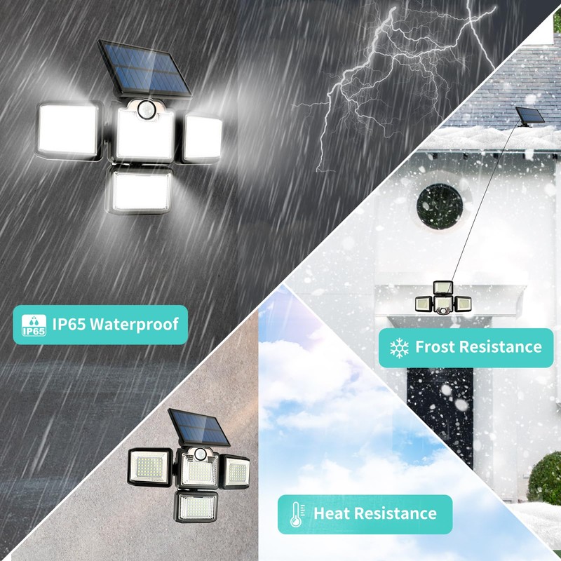 flintronic Solar Security Lights, 192LED+1800LM Solar Flood Lights with Outdoor