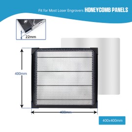 XUNKUNER Honeycomb Laser Bed 400mm x 400mm Aluminium Alloy Honeycomb Working Table with Aluminum Plate for Laser Engraver Cutter, Working Area 14.2" x 14.2" (400X400mm)