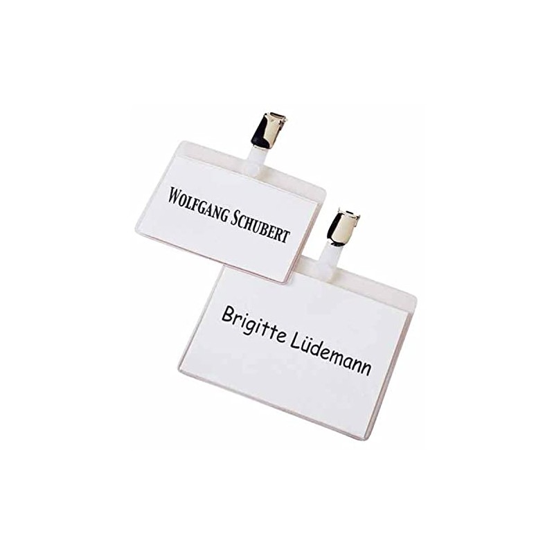Name Badge with Clip 90 x 54 mm Pack of