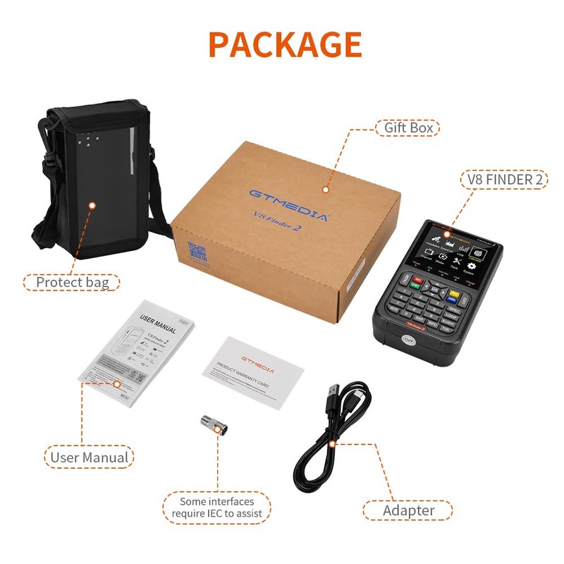 GT Media V8 Finder2 Satellite Finder Digital FTA DVB-S/S2/S2X Signal