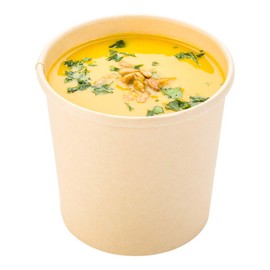 Restaurantware Bio Tek 12 Ounce Disposable Soup Cups 25 Microwavable Paper Soup Cups - Vented Lids Sold Separately Hot And Cold Foods Bamboo Paper To Go Soup Containers For Desserts Or Treats