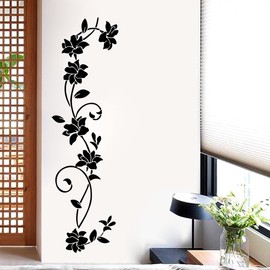 COVPAW® Wall Sticker XXL Flowers Tendril Vine Wall Sticker Mural Pictures Living Room Bedroom Decoration