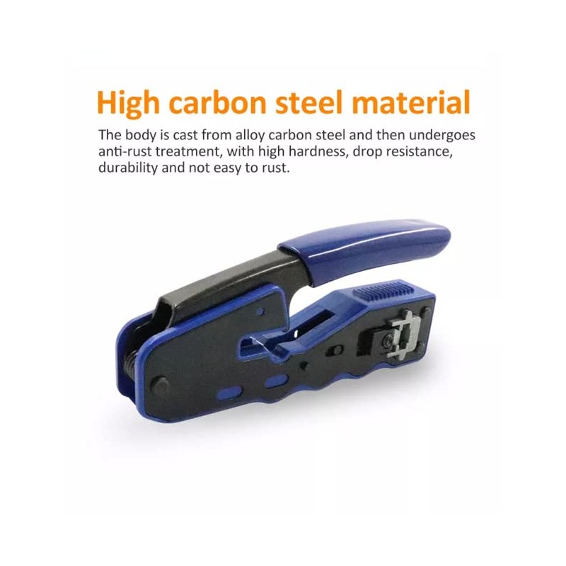 RJ45 Crimp Tool, Pass Through Ethernet Crimping Tool for Cat5,