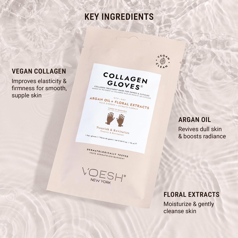 1Pair of Voesh New York Collagen Gloves with Argan Oil