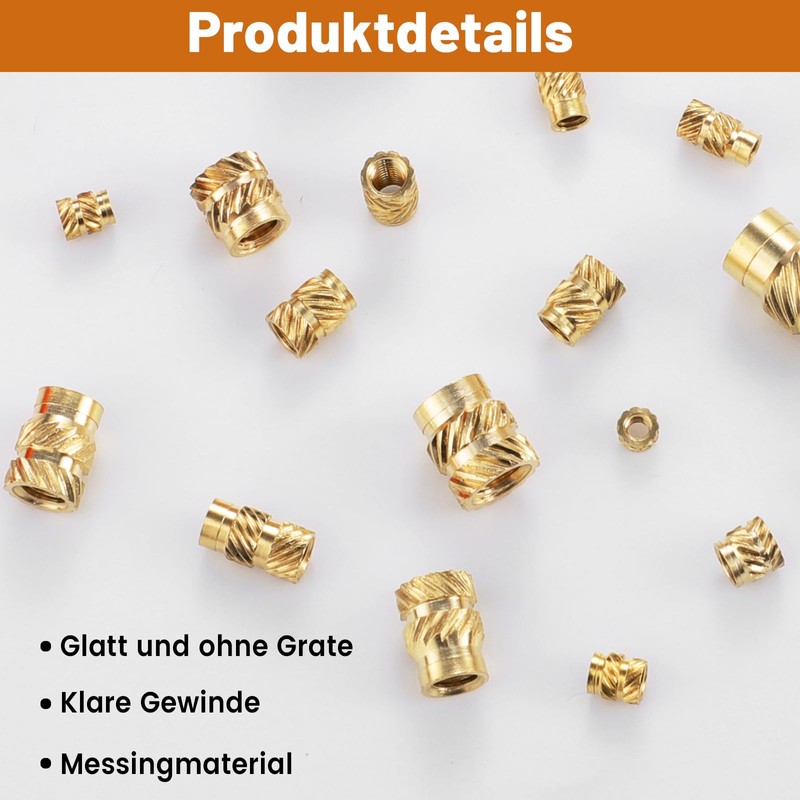 Pack of 300 Threaded Inserts, M2/M2.5/M3/M4/M5/M6 Melting Thread Insertion Nuts