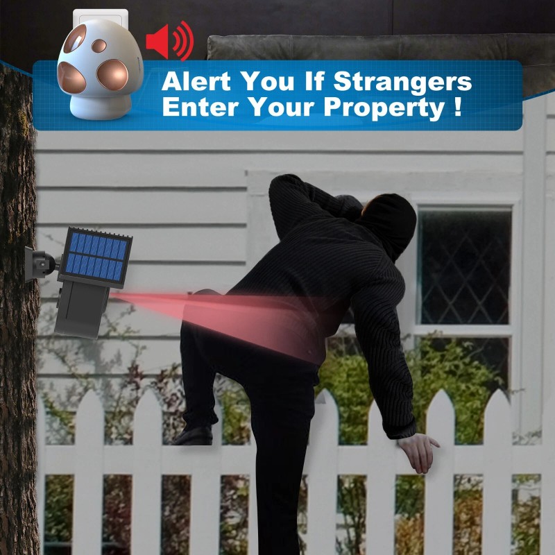 HTZSAFE 1/2 Mile Long Range Outdoor Weatherproof Solar Wireless Driveway