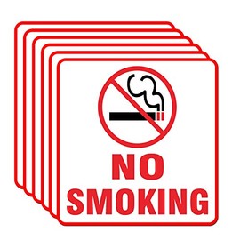 Set of 8 No Smoking Warning Sign Sticker Label 6 x 6 Inch 5 Mil Vinyl Laminated for Ultimate Protection Durability Self Adhesive Decal UV Protected Weatherproof