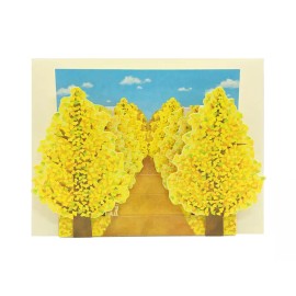 Sanrio Laser Cut Golden Autumn Tree Blossoms Multipurpose Pop Up Greeting Card