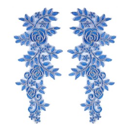 Wjelet 4 Pcs Embroidery Lace Applique，3D Embroidery Floral Sew on Patches for DIY Sewing Crafts Dress Clothing Backpacks Embellishments