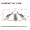 SUNRISE Heavy Duty Stainless Steel Wok Lid/Cover Dome (34cm), Fits