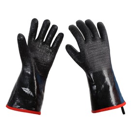 Grill Gloves, Heat Resistant Gloves 932 ◎, Waterproof, Fireproof, Oil Resistant Neoprene Coated Non-Slip Cooking Gloves for BBQ, Cooking, Baking, Fryer, Oven, 18"
