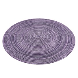SHACOS Round Placemats Set of 4 Round Table Placemats Braided Cotton Place Mats 15 inch for Kitchen Dining Table Holiday Party (Light Purple, 4)