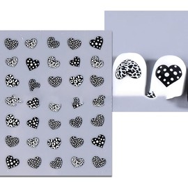 6 Sheets Heart Nail Art Stickers Valentine's Day Heart Nail Decals 3D Self Adhesive Love Heart Nail Art Design Sticker Holiday Acrylic DIY Nail Supplies Heart Nail Charm for Women Nail Decoration