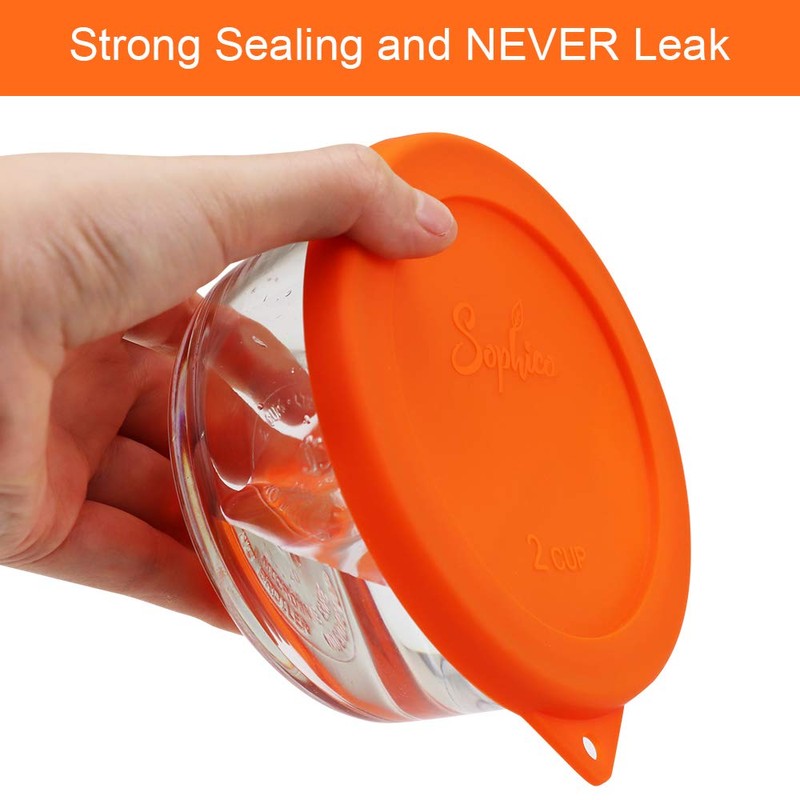 Sophico 2 Cup Round Silicone Storage Cover Lids Replacement for