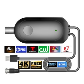 Indoor TV Antenna Amplifier - 2025 High Gain Signal Booster, Low Noise, Eliminates Pixelation, USB-Powered for Crystal-Clear HD - Perfect for Canadian Channels