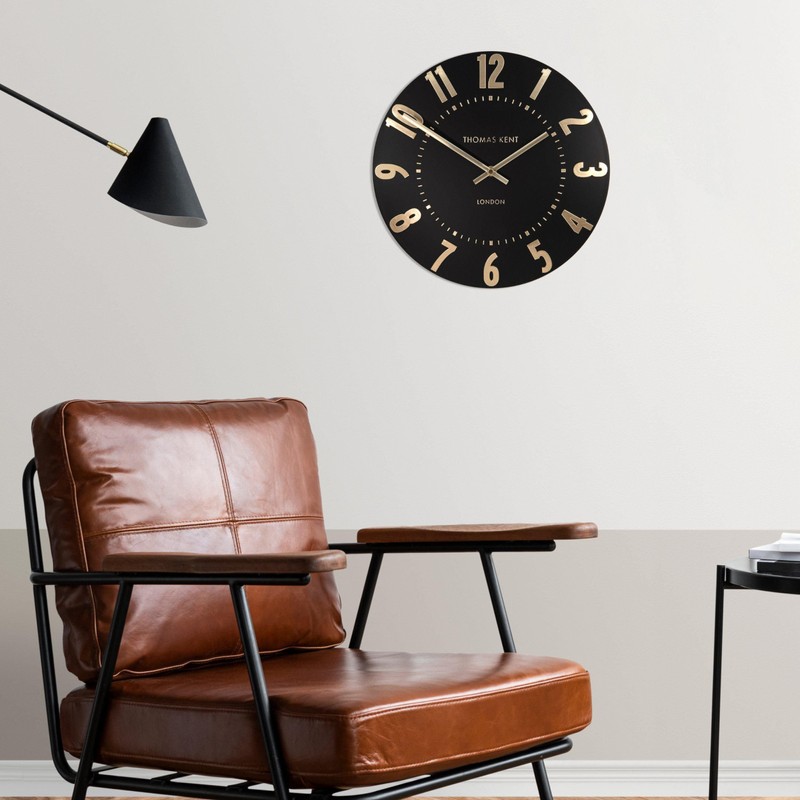 Thomas Kent London Thomas Kent 12"" Noir Black Wall Clock