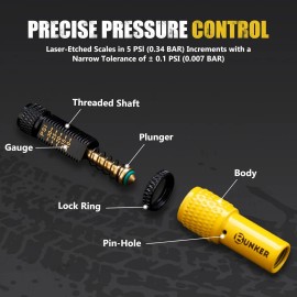 Unbranded BUNKER INDUST Adjustable Auto-Stop Tire Deflator Valve Kit (10-30 PSI),4 PCS