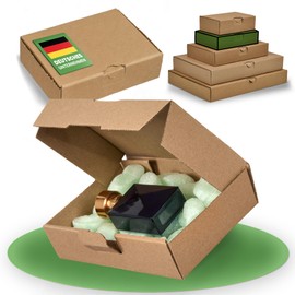 smiley pack 10 Maxi Letter Boxes 180 x 130 x 45 mm Brown (Pack of 10) DIN A6 B6 Maxi Letter Shipping Box for DHL DPD GLS Hermes Goods Shipment Book Shipment with Buckle