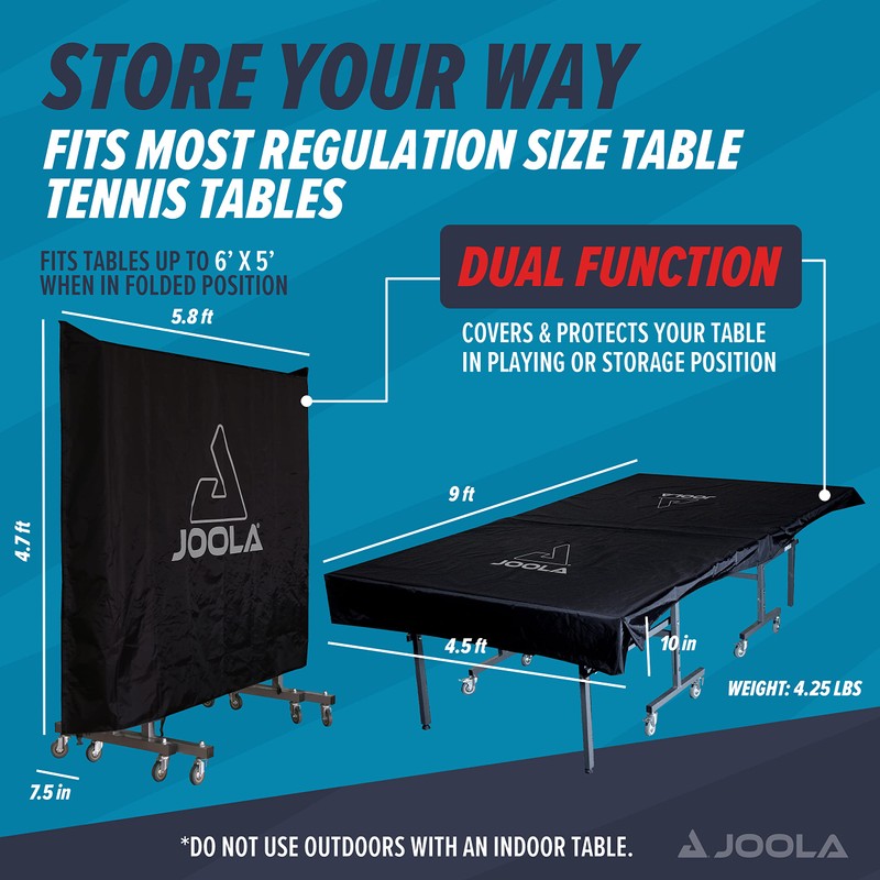 JOOLA Outdoor Ping Pong Table Cover Fits Both Folding Tables