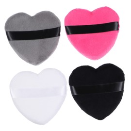 FOMIYES 4pcs Heart Shape Cotton Powder Puff Loose Powder Applicators for Face Body Makeup Soft Cotton Gentle Touch for All Skin Types