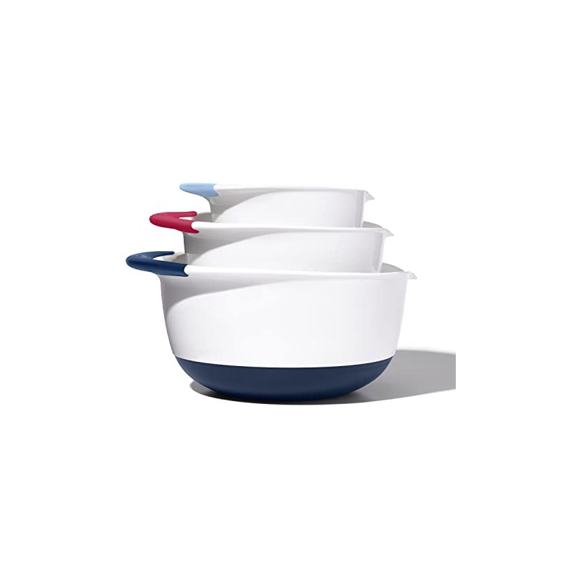 OXO,plastic Good Grips 3-Piece Mixing Bowl Set – Blueberry, Jam