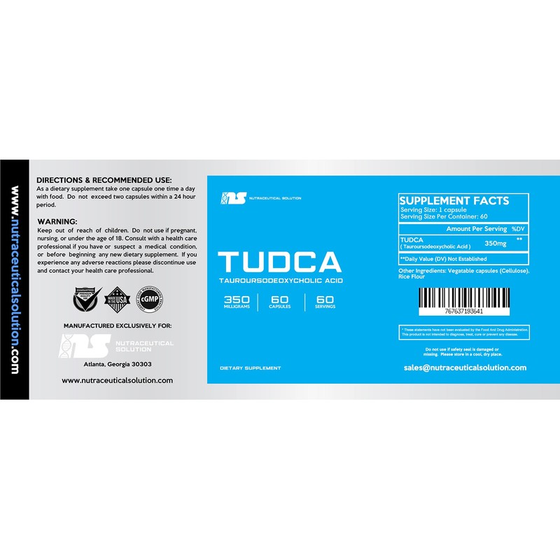 TUDCA | 350mg per Capsule x 60 Capsules | Nutraceutical