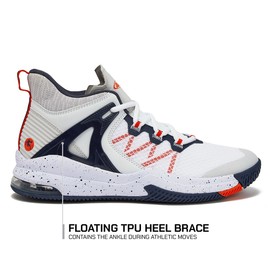 AND1 Turnaround Men’s Basketball Shoes, Indoor or Outdoor Basketball Sneakers for Men, Street or Court - White/Navy Blue, 13 Medium