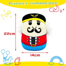 POPOYU 20 cm Nutcracker Plush Cushion Toy, 3D Cute Stuffed Kitten Cushion Doll, Squishy Cotton Plush Doll, Super Soft Toy Gift for Children Girls Birthday