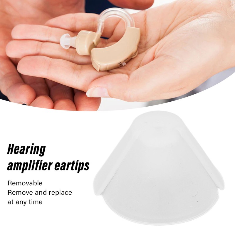 10pcs Hearing Amplifier Ear Plugs Flexible Horn Shaped Silicone Hearing