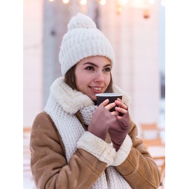 Fourluoo 6 Pairs Winter Arm Warmer Women Fingerless Gloves with Thumb Hole Stretchy Wrist Length Arm Sleeves Knit Short Half Finger Mittens for Women Men