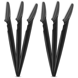 6 Pcs Black Eyebrow Razor, Face Razors Multipurpose, Facial Razors for Women Men, Eyebrow Trimmers Shaver with Safety Cover, Dermaplaning Tools for Face Body Use, Facial Hair Removal Tools